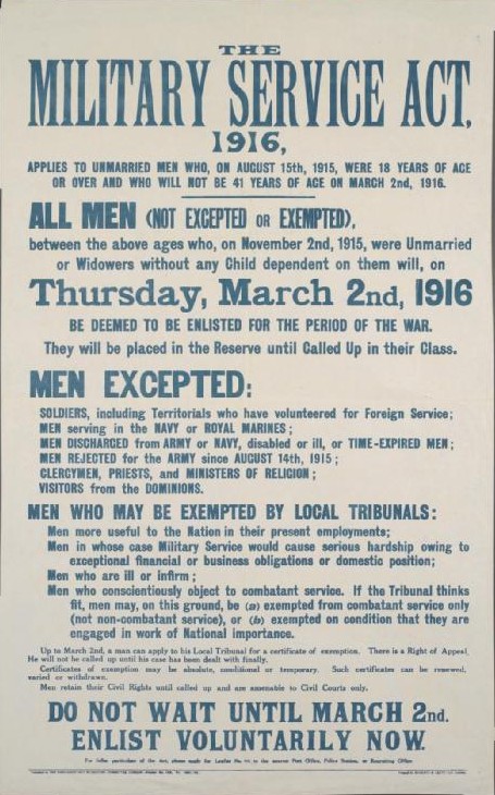 Military Service Act 1916 Poster